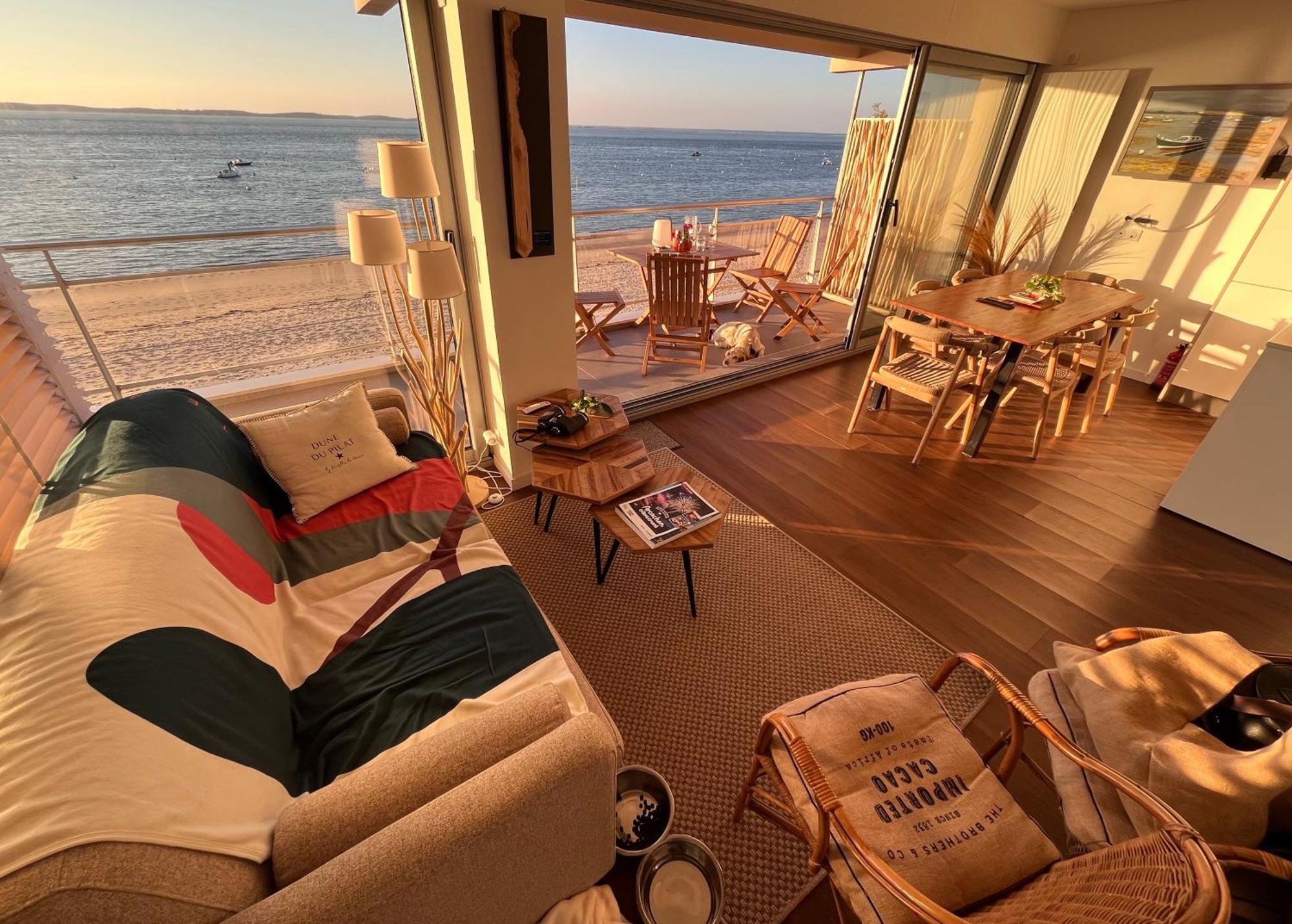 Premiere Ligne Acces Prive Et Direct A La Plage Vue Mer Аркашон Экстерьер фото